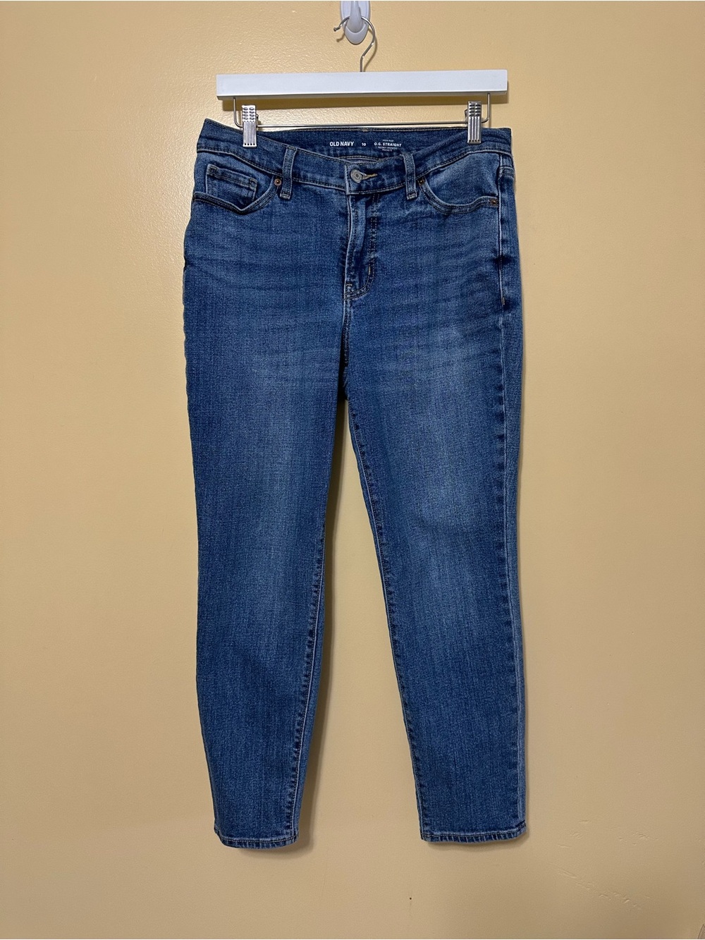 Old Navy High Rise OH Straight Jeans Women 10 Mid-Wash Ankle